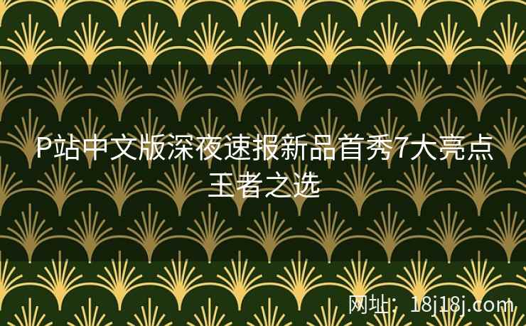 P站中文版深夜速报新品首秀7大亮点王者之选