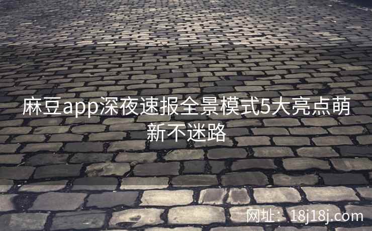 麻豆app深夜速报全景模式5大亮点萌新不迷路